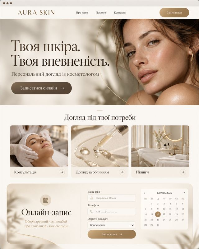 Сайт косметолога
